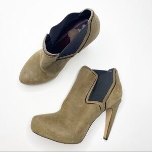 Circus by Sam Edelman Taupe Suede Platform Stiletto Heeled Ankle Booties